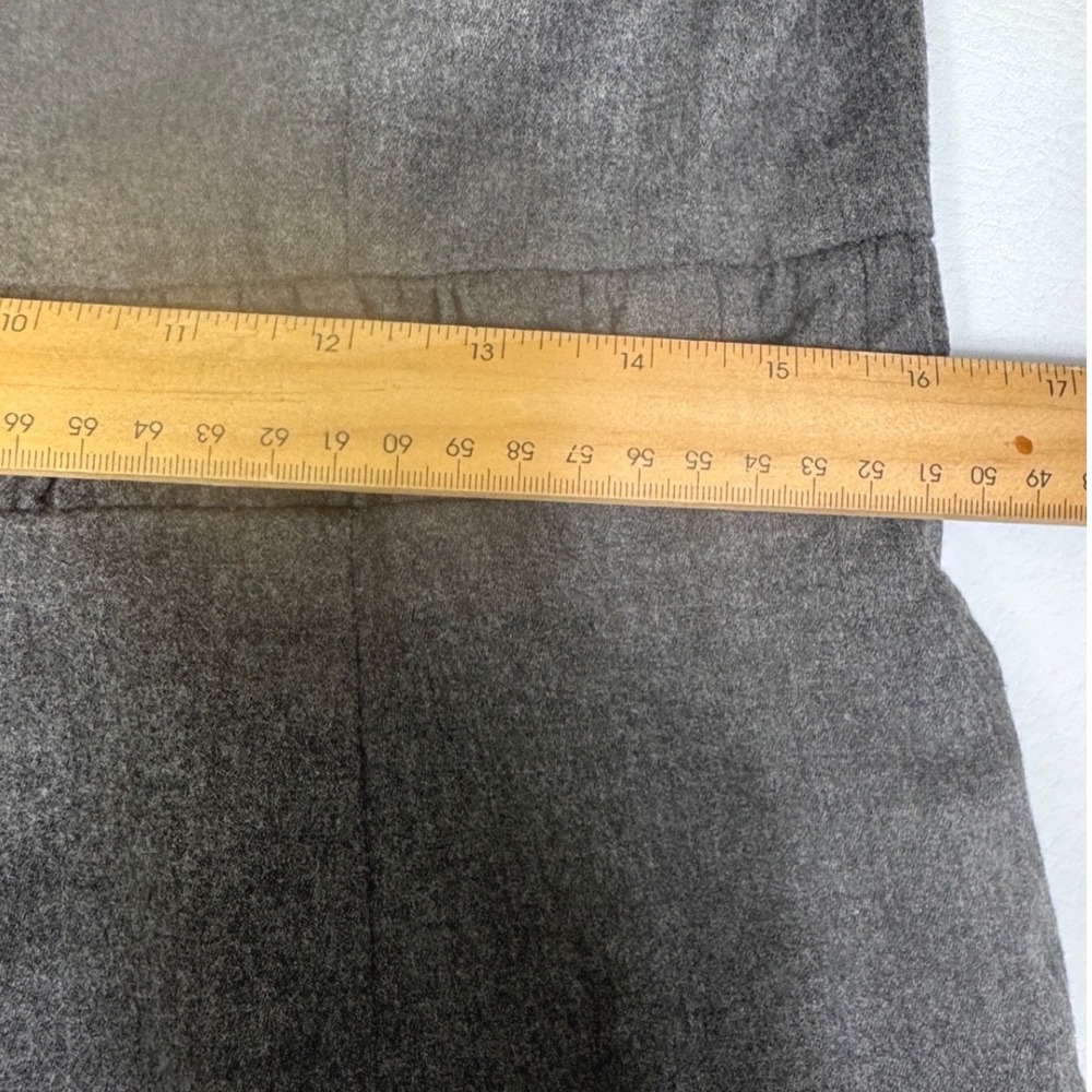 Talbots Womens Wool Sheath Dress Gray Ruffle Neck Sleeveless 12 Career Office - Picture 10 of 13